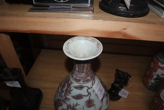 A Chinese red underglazed vase height 31cm